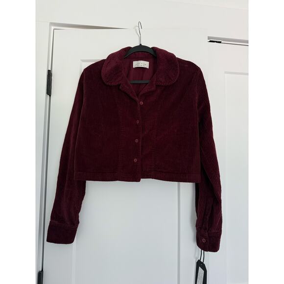 $242 New Les Tien Iris Bordeaux Corduroy Button Up - Small - Picture 1 of 8